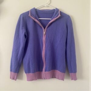 Lilac Purple and Pink Pastel Zip-Up Women's Cardigan Wool Sweater for Spring